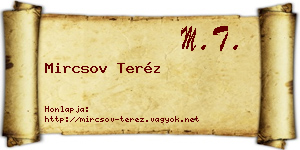 Mircsov Teréz névjegykártya